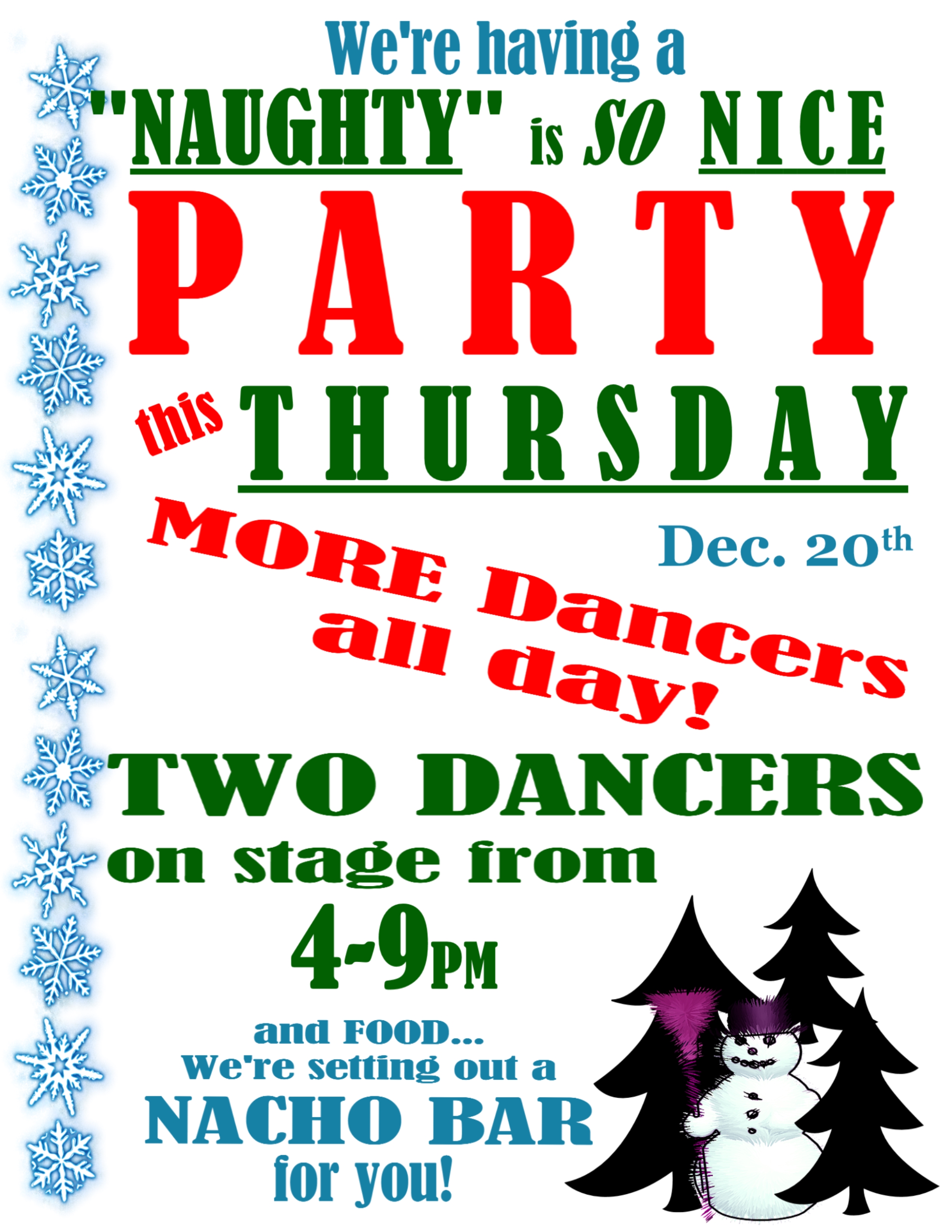 Thursday is our Christmas Party
